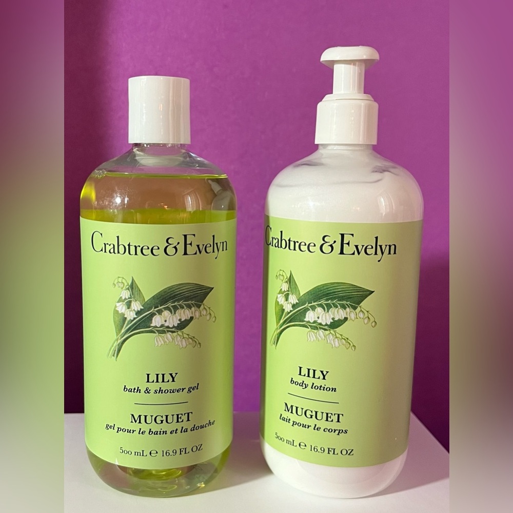 Crabtree & Evelyn Lily Bath & Shower Gel and Body Lotion (brand new, unsealed)